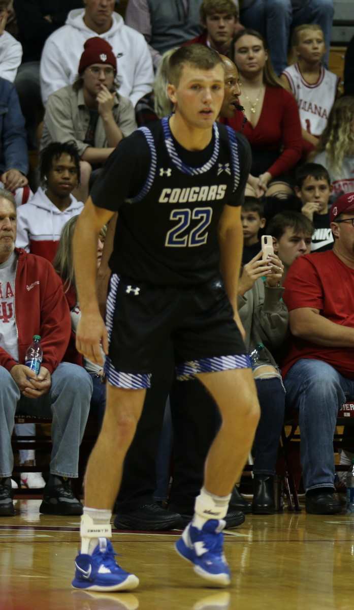 Brayton Bailey got a nice ovation from the Assembly Hall crowd when he was introduced as part of the Saint Francis starting lineup. (Photo courtesy of Charlie Mager/Saint Francis)